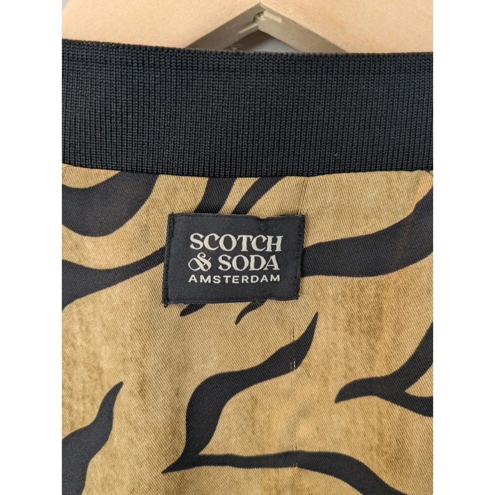 Scotch Soda‎ Amsterdam Tiger Print Bomber Jacket Womens Floral Lining S MINT